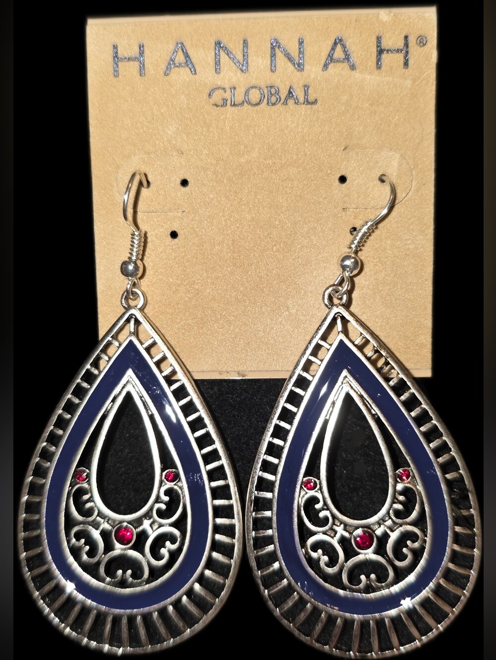 Teardrop Filigree Dangle Earrings